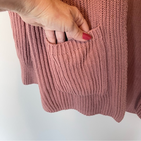 Madewell Nolan Ribbed Open Front Cardigan Mauve Pink Size S - Picture 4 of 7